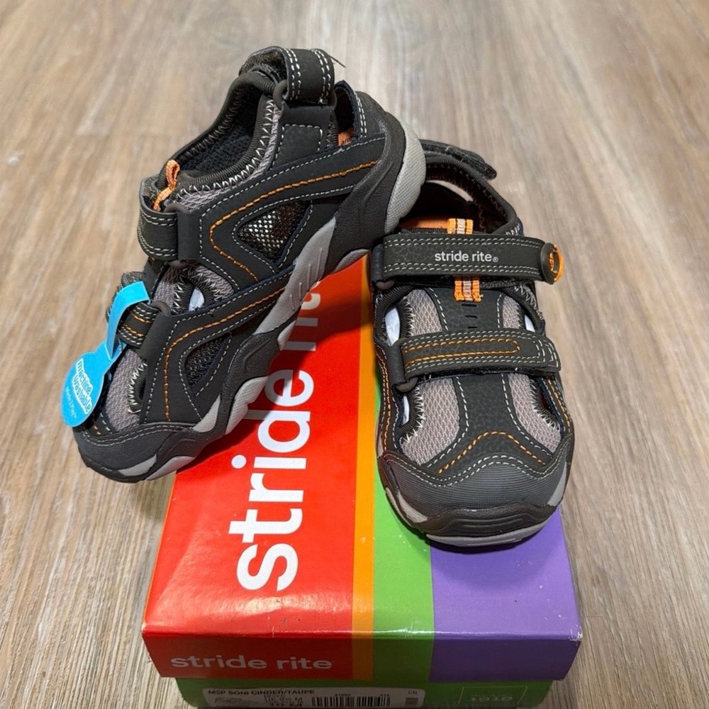 Stride Rite Made2Play Toddler 10 Boys Sandals – Brown, Washable, Ortholite